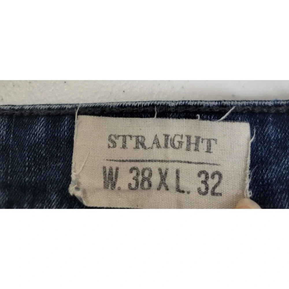 TK Axel Straight Leg Jeans Mens 38x32 Medium Wash Blue Denim Classic Fit